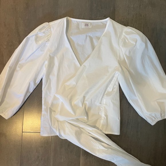 Aritzia Little Moon Wrap Blouse White - Small - Picture 2 of 6